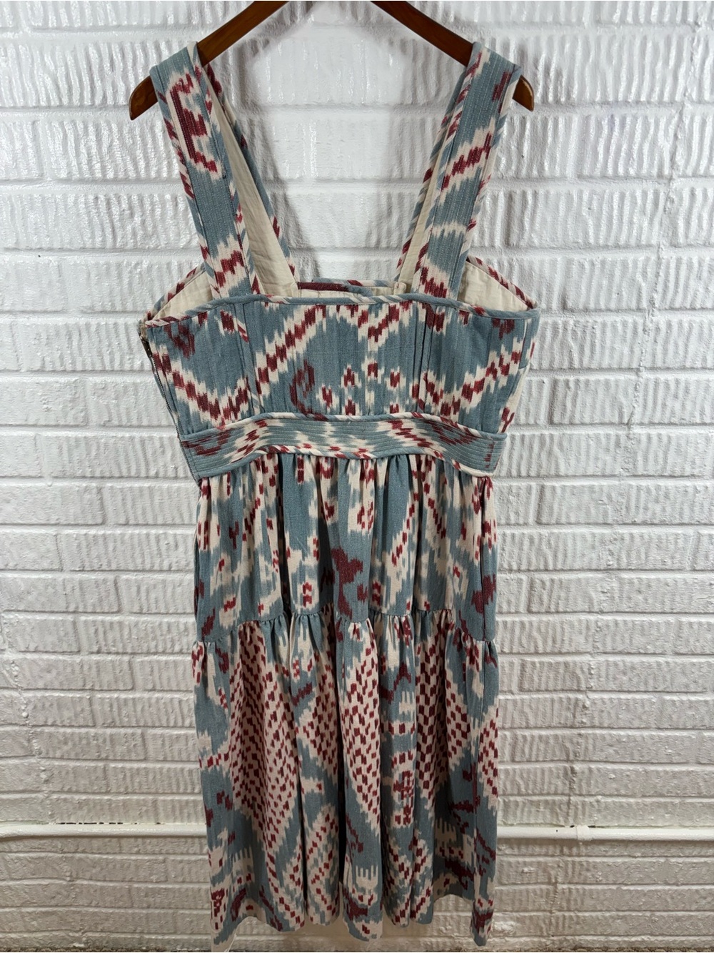 Ulla Johnson Varda Dress Ikat Print Cotton Midi Size 12 - Picture 3 of 5